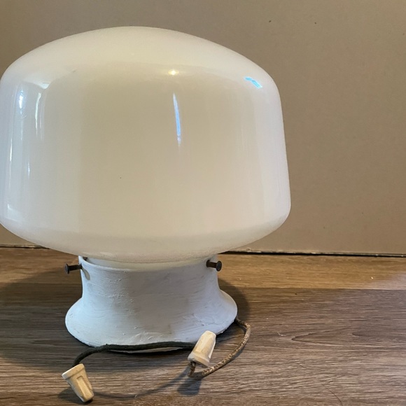 Vintage Milk Glass Mushroom Ceiling Light Fixture Shade - Picture 3 of 8